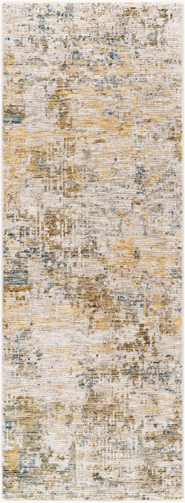 Livabliss Naila Machine Woven Polyester Area Rug with Fringe Trim for Living or Dining Rooms Tan, Light Sage 7'3" x 2'8" IAL2311-2773