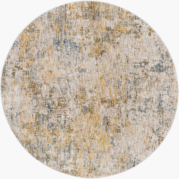 Livabliss Naila Machine Woven Polyester Area Rug with Fringe Trim for Living or Dining Rooms Tan, Light Sage 6'7" x 6'7" IAL2311-67RD