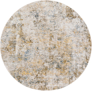 Naila IAL-2311 7'10" x 7'10" Round Machine Woven Rug IAL2311-710RD  Tan, Light Sage, Sage, Mustard, Dark Blue, Olive Surya