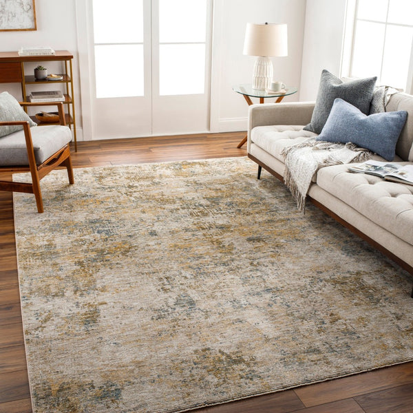 Livabliss Naila Machine Woven Polyester Area Rug with Fringe Trim for Living or Dining Rooms Tan, Light Sage 6'7" x 6'7" IAL2311-67RD