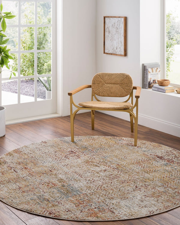 Livabliss Naila Polyester Area Rug Turkey Woven Fringe Border Medium Pile Living Room Accent Light Sage, Tan 6'7" x 6'7" IAL2312-67RD