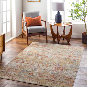 Livabliss Naila Polyester Area Rug Turkey Woven Fringe Border Medium Pile Living Room Accent Light Sage, Tan 2'7" x 3'11" IAL2312-274