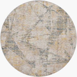 Livabliss Naila Machine Woven Polyester Area Rug with Fringe Border for Living Dining Rooms Light Sage, Tan 5'3" x 5'3" IAL2314-53RD
