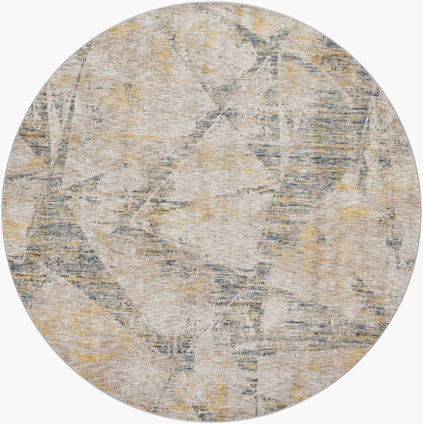 Livabliss Naila Machine Woven Polyester Area Rug with Fringe Border for Living Dining Rooms Light Sage, Tan 5'3" x 5'3" IAL2314-53RD
