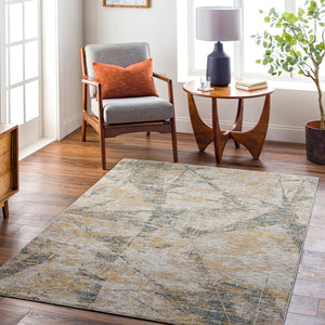 Livabliss Naila Machine Woven Polyester Area Rug with Fringe Border for Living Dining Rooms Light Sage, Tan 2'8" x 3'11" IAL2314-274