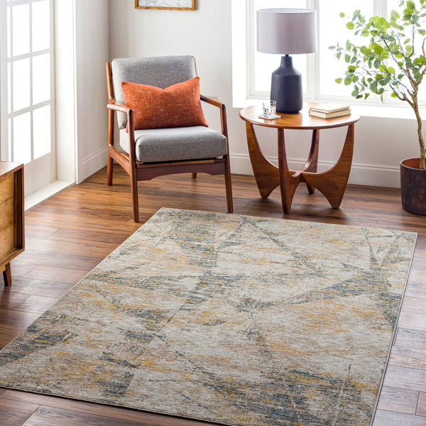 Livabliss Naila Machine Woven Polyester Area Rug with Fringe Border for Living Dining Rooms Light Sage, Tan 2'8" x 3'11" IAL2314-274