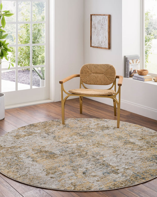 Livabliss Naila Bohemian Fringe Area Rug Turkish Woven Polyester for Living and Dining Rooms Tan, Sage 7'10" x 7'10" IAL2315-710RD