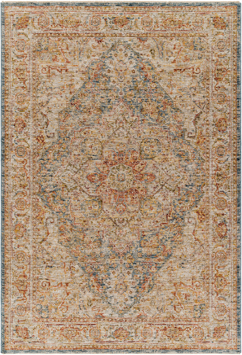 Naila IAL-2317 9' x 12'2" Machine Woven Rug IAL2317-9122  Light Sage, Sage, Tan, Mustard, Dark Blue, Rust Surya