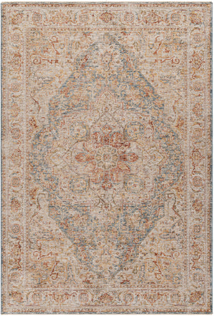 Naila IAL-2317 7'10" x 7'10" Round Machine Woven Rug IAL2317-710RD  Light Sage, Sage, Tan, Mustard, Dark Blue, Rust Surya