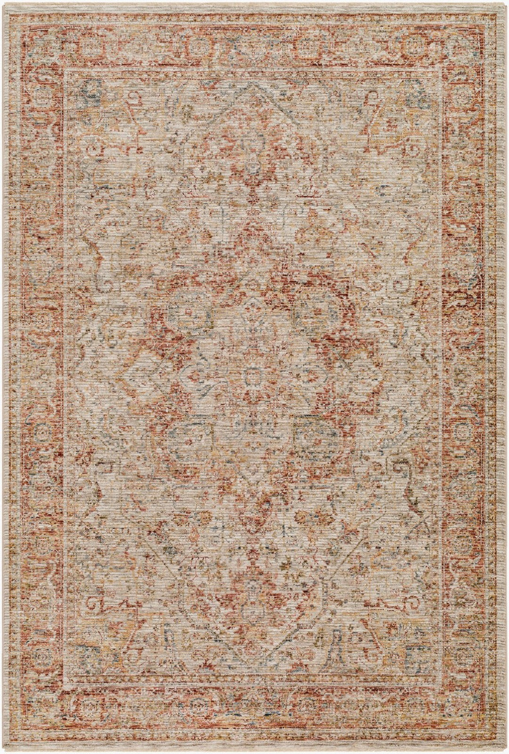 Livabliss Naila Traditional Fringe Area Rug Turkey Woven Polyester Medium Pile Living Room Light Sage, Tan 10' x 13'11" IAL2318-1014