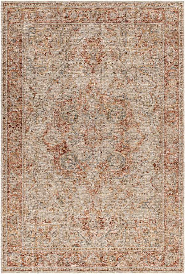 Naila IAL-2318 6'7" x 9'6" Machine Woven Rug IAL2318-6796  Light Sage, Tan, Sage, Mustard, Rust, Burgandy Surya