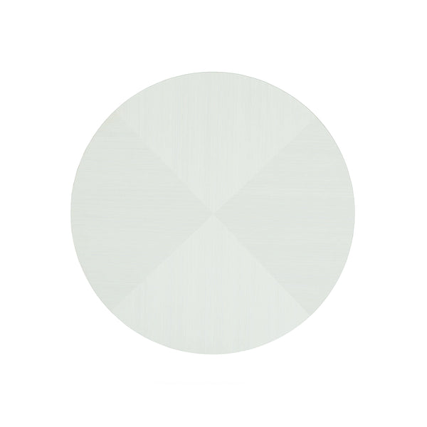 Bernhardt Bernhardt Axiom Round Chairside Table With 3-Drawer 3D Pyramid Faces Linear White Finish, Glamorous Storage 381127