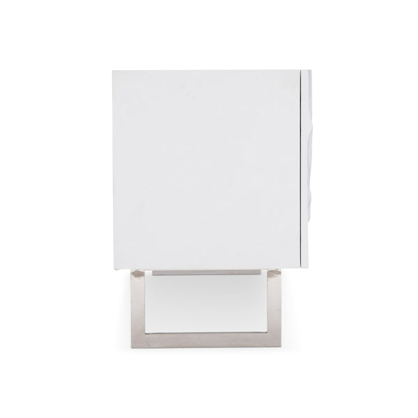 Bernhardt Bernhardt Penrose Credenza With Floral Plaster Fronts, Polished Stainless Base, Soft-Close Storage (96) 301870