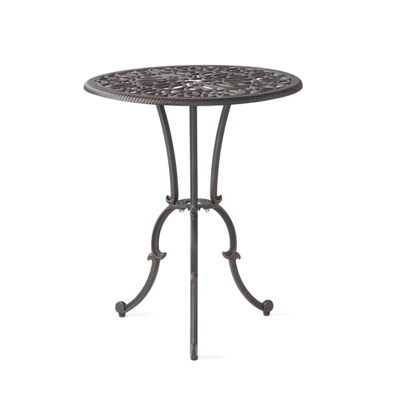 English Elm Charleston Cast Aluminum Outdoor Bistro Set Rust Resistant Copper Finish Patio Seating 50550.00COP