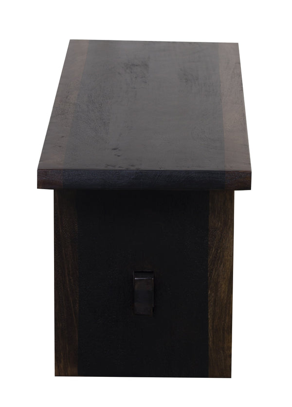 Porter Designs Porter Udo Solid Wood Dining Bench In Two-tone Black & Brown – Stylish Addition For Your Home Black Wood 07-108-13-8791