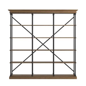 Homelegance By Top-Line Miranda Cornice Triple Shelving Bookcase Brown Wood