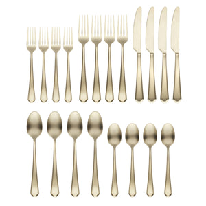 Lenox Cambridge Geo Champagne Satin 20-Piece Flatware Set NO COLOR METAL 519620DS