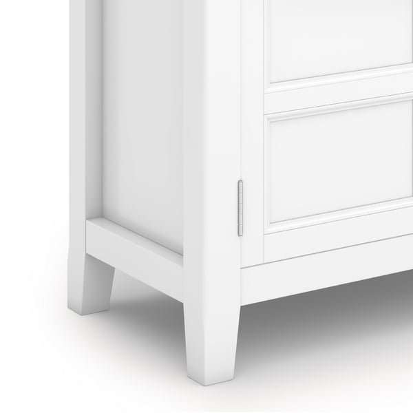 English Elm Burlington Low Storage Cabinet with Handcrafted Solid Wood, Transitional Design, Adjustable Shelves and Anti-Tip Safety White B136P158511