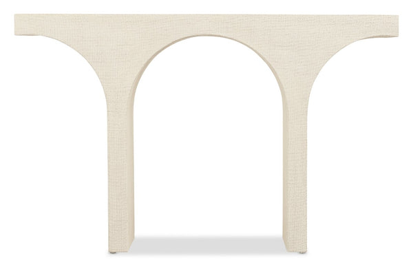 Hooker Furniture Commerce Archer Console Table In Pebble Beach Lacquered Burlap Finish — Narrow Arched Entryway Surface, Durable Solid Wood (55"W X16"D X34"H) 7228-85127-05