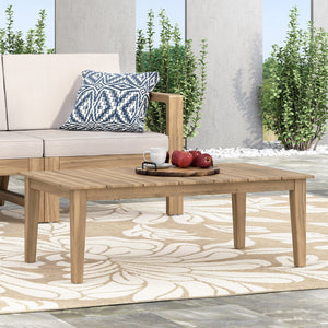 English Elm Christopher Knight Home® - Acacia Rustic Outdoor Coffee Table with Slat Top, Light Brown Acacia Wood, Durable 39.5" L 72767.00MLBRN