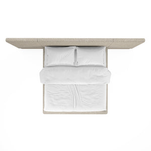 A.R.T. Furniture Portico Contemporary Bed With Curved Headboard And Sienna Wood Accents For Modern Bedrooms Brown Parawood Solids,Foam,Fabric 323126-3335w