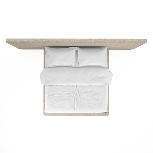 A.R.T. Furniture Portico Contemporary Bed With Curved Headboard And Sienna Wood Accents For Modern Bedrooms Brown Parawood Solids,Foam,Fabric 323126-3335w