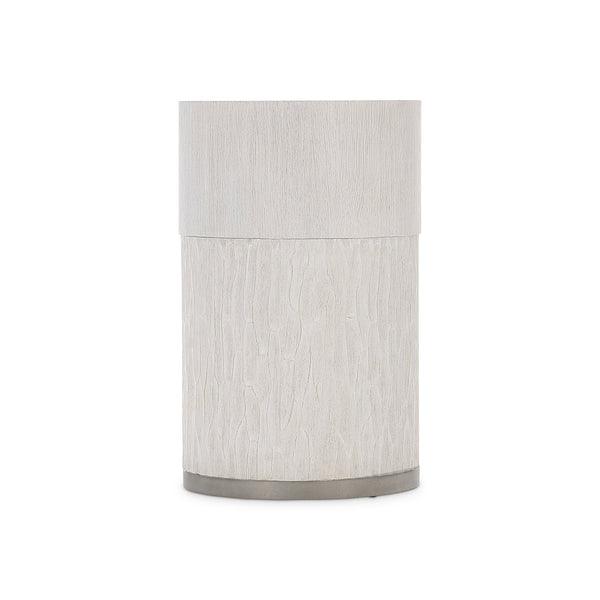 Bernhardt Bernhardt Solaria Wood Top Accent Table With Chiseled Resin Base, Weathered Bone Finish, 21" Height 310123