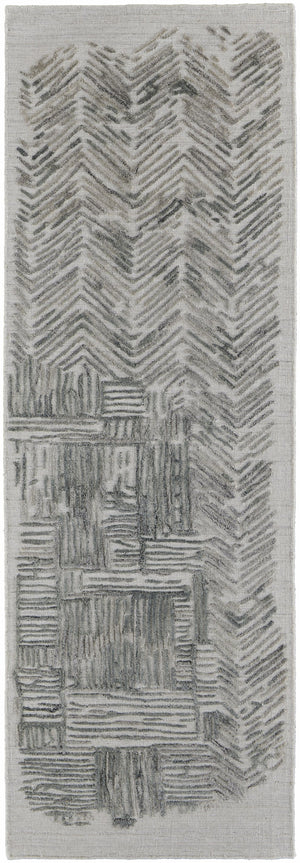 Feizy Rugs Elias Hand Woven Abstract Viscose/Wool Low Pile Rug - Modern Elegance For Any Home Decor Style Green,Blue,Ivory Viscose,Wool Els6891fgrn000i36