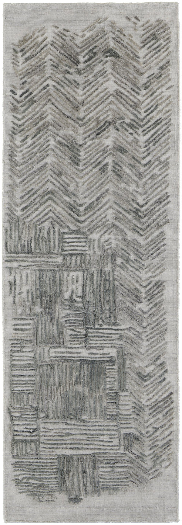 Feizy Rugs Elias Hand Woven Abstract Viscose/Wool Low Pile Rug - Modern Elegance For Any Home Decor Style Green,Blue,Ivory Viscose,Wool Els6891fgrn000i36