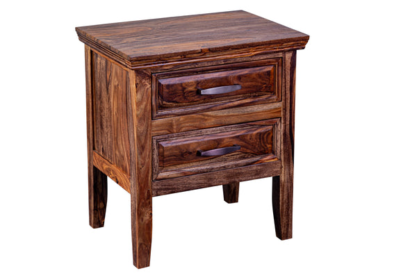Porter Designs Porter Sonora Solid Sheesham Wood Nightstand With Rustic Gold Hardware For Timeless Bedside Storage Brown Wood 04-196-04-9740