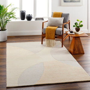 Livabliss Isabel Hand Tufted Pure Wool Area Rug Plush Medium Pile for Entryway or Bedroom Beige, Tan 6' x 9' IBL2300-69