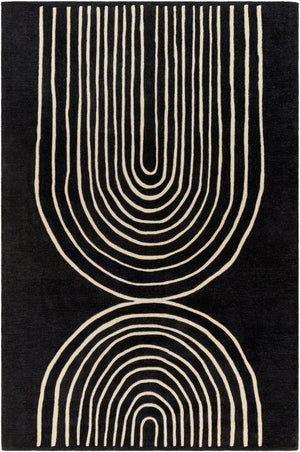 Livabliss Isabel Collection Hand Tufted Wool Accent Rug for Entryway Bathroom or Bedside Beige, Black 2' x 3' IBL2302-23