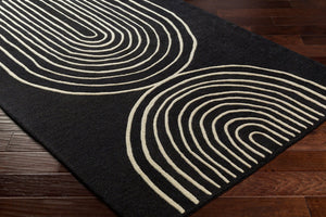 Livabliss Isabel Collection Hand Tufted Wool Accent Rug for Entryway Bathroom or Bedside Beige, Black 2' x 3' IBL2302-23