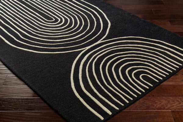 Livabliss Isabel Collection Hand Tufted Wool Accent Rug for Entryway Bathroom or Bedside Beige, Black 2' x 3' IBL2302-23