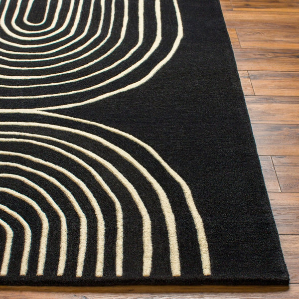 Livabliss Isabel Collection Hand Tufted Wool Accent Rug for Entryway Bathroom or Bedside Beige, Black 2' x 3' IBL2302-23