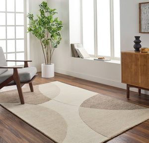 Livabliss Isabel Hand Tufted Wool Area Rug with Modern Pattern for Entryway or Bedroom Accent Taupe, Sandston 9' x 12' IBL2305-912
