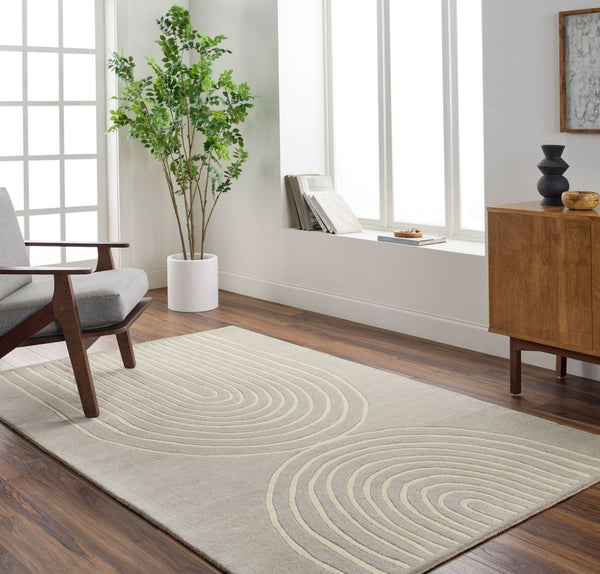 Livabliss Isabel Hand-tufted Wool Accent Rug Contemporary Pattern for Entryways and Bedside Medium Gray, Be 9' x 12' IBL2306-912