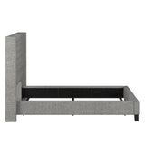 Homelegance By Top-Line Thorin Wingback Button Tufted Bed Grey Linen