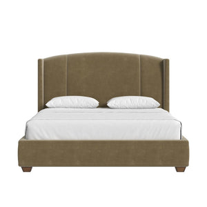 A.R.T. Furniture Harbor Upholstered Panel Bed - Serene Camel Design with Arched Headboard for Cozy Bedrooms 338125-2731HB