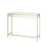 Christopher Knight Home® - Noble House - Breu Modern Glam Console Table with Petal Accents, Gold and White