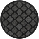 Nourison Easy Care NES01 Machine Made Flat Weave Solid Border Indoor/Outdoor Modern Outdoor Rug Charcoal Black, Charcoal Black 84% Polypropylene,16% Polyester 99446934864