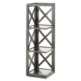 Homelegance By Top-Line Julius X-Frame 3-Shelf Bookcase Grey Rubberwood