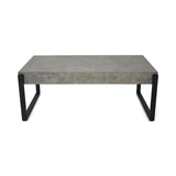 Christopher Knight Home® - Noble House - Merion Modern Industrial Coffee Table, Light Concrete and Matte Black