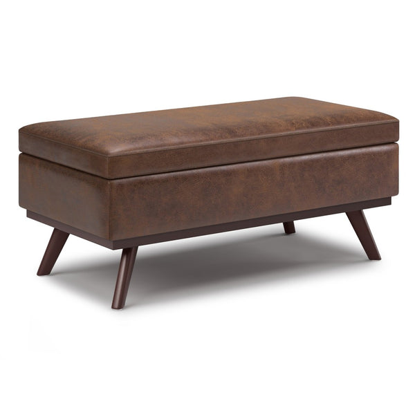 English Elm Owen Lift Top Large Storage Ottoman - Versatile Coffee Table In Distressed Chestnut Brown Finish B136P159165-GIGA