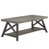 Homelegance By Top-Line Alastor Rustic X-Base Accent Tables Grey MDF