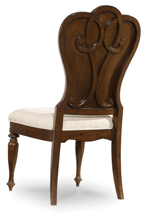Hooker Furniture Leesburg Mahogany Upholstered Side Chair With Alabaster Fabric, Carved Ribbon Back, Timeless Comfort 5381-75410