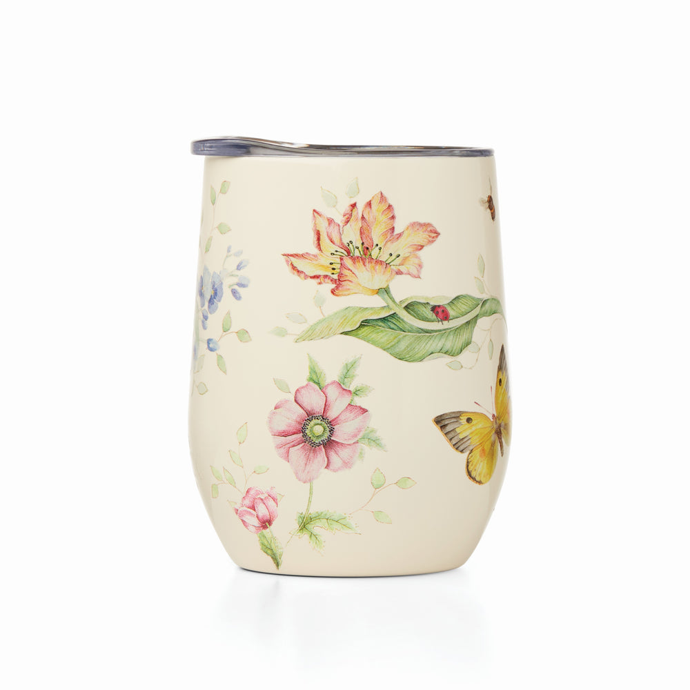 Lenox Butterfly Meadow Cream Stainless Steel Wine Tumbler Ivory, IVORY METAL 895737