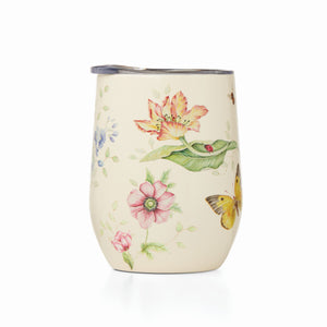 Lenox Butterfly Meadow Cream Stainless Steel Wine Tumbler Ivory, IVORY METAL 895737
