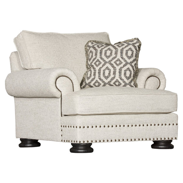Bernhardt Bernhardt Foster Chair — Made-To-Order Plush Seat With Nailhead Trim, Rolled Arms & Wide Wood Legs B5172G