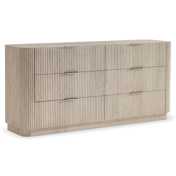 Bernhardt Bernhardt Lucerne Six Drawer Oak Dresser with Reeded Detail and Soft Close Storage 393050